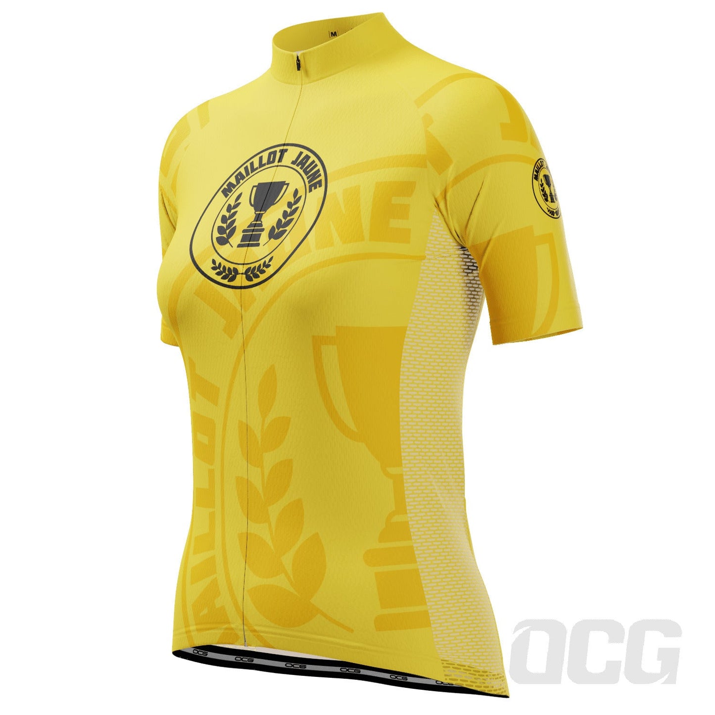 Women's Tour de France Yellow Leaders Maillot Jaune Short Sleeve Cycling Jersey