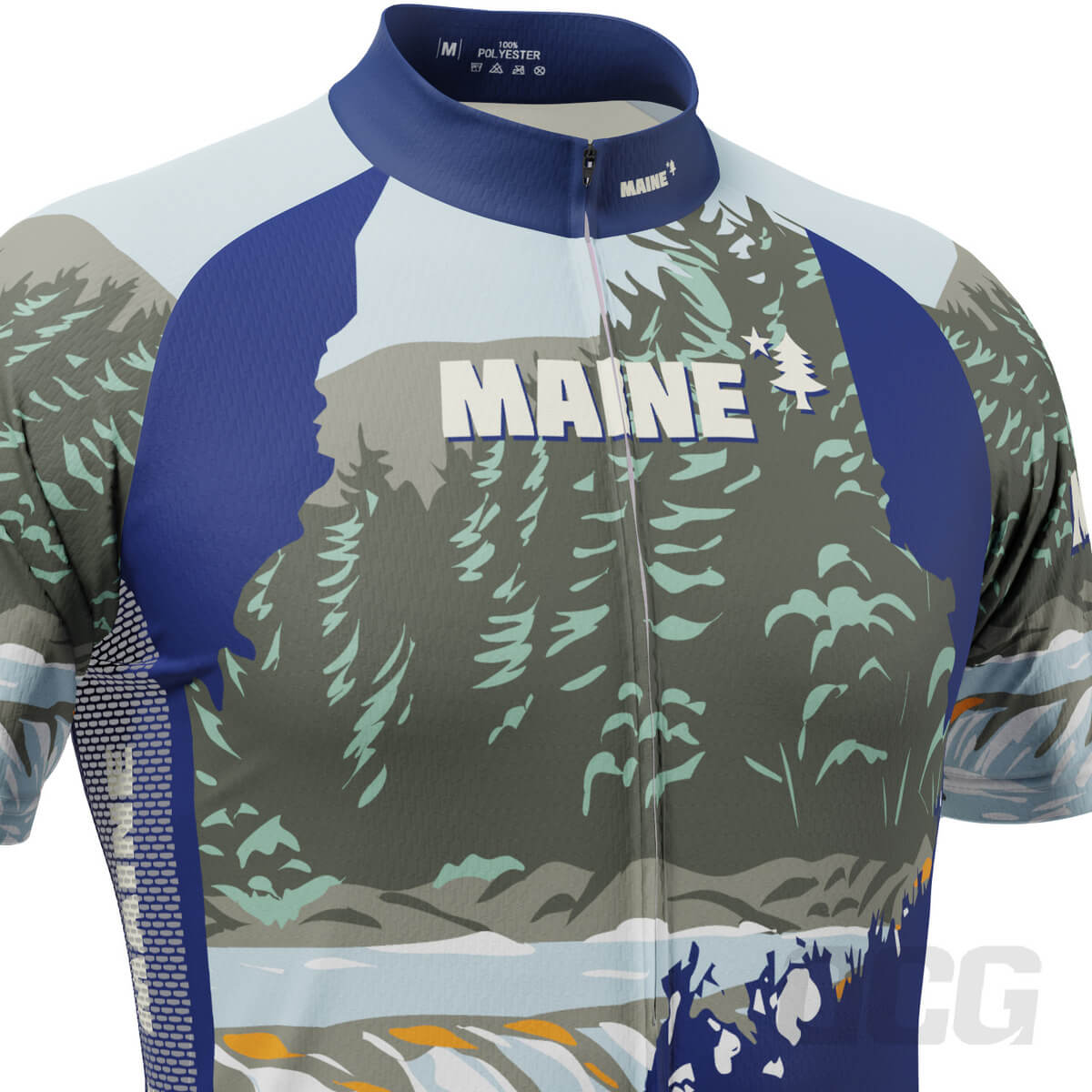 Men's Maine US State Icon Short Sleeve Cycling Jersey