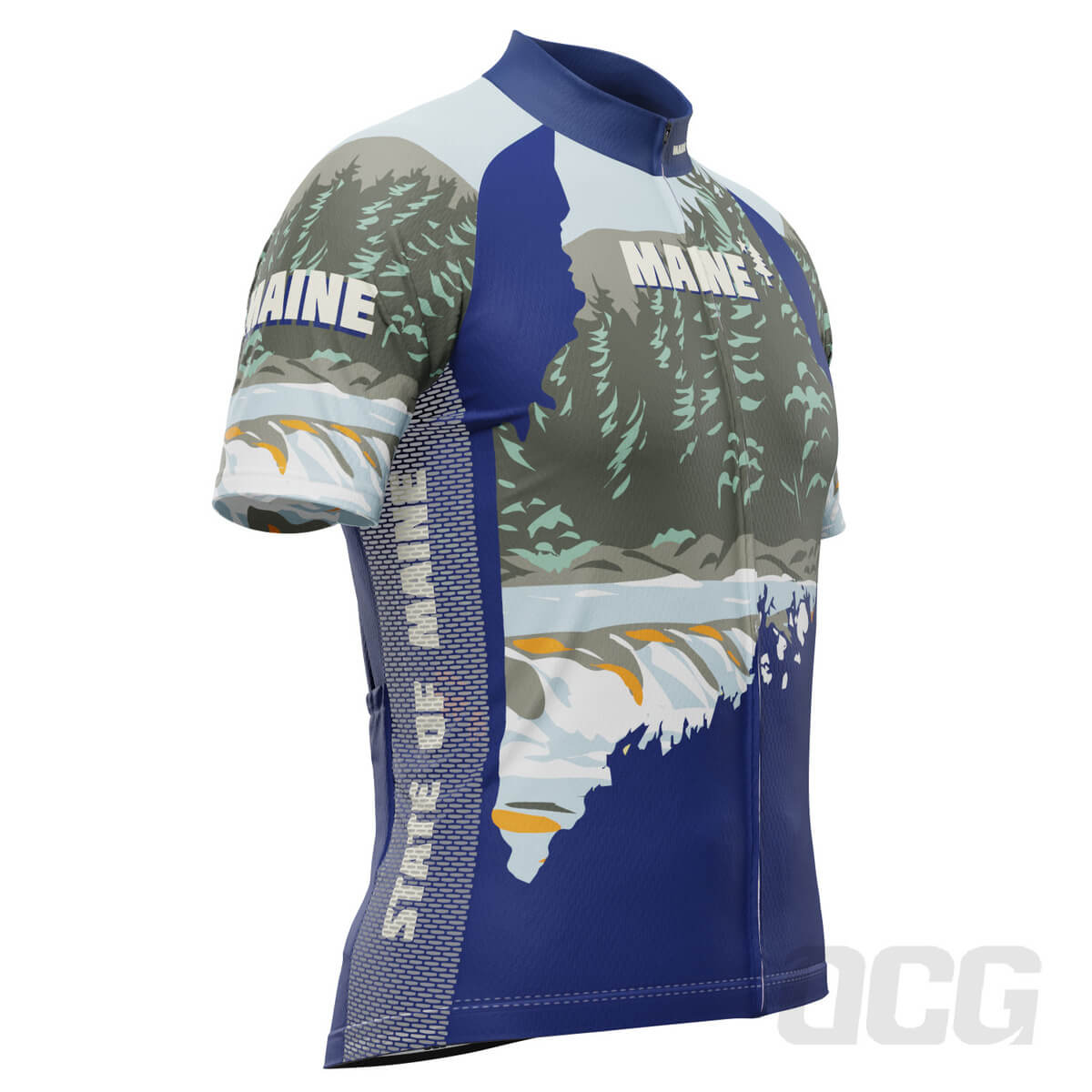 Men's Maine US State Icon Short Sleeve Cycling Jersey