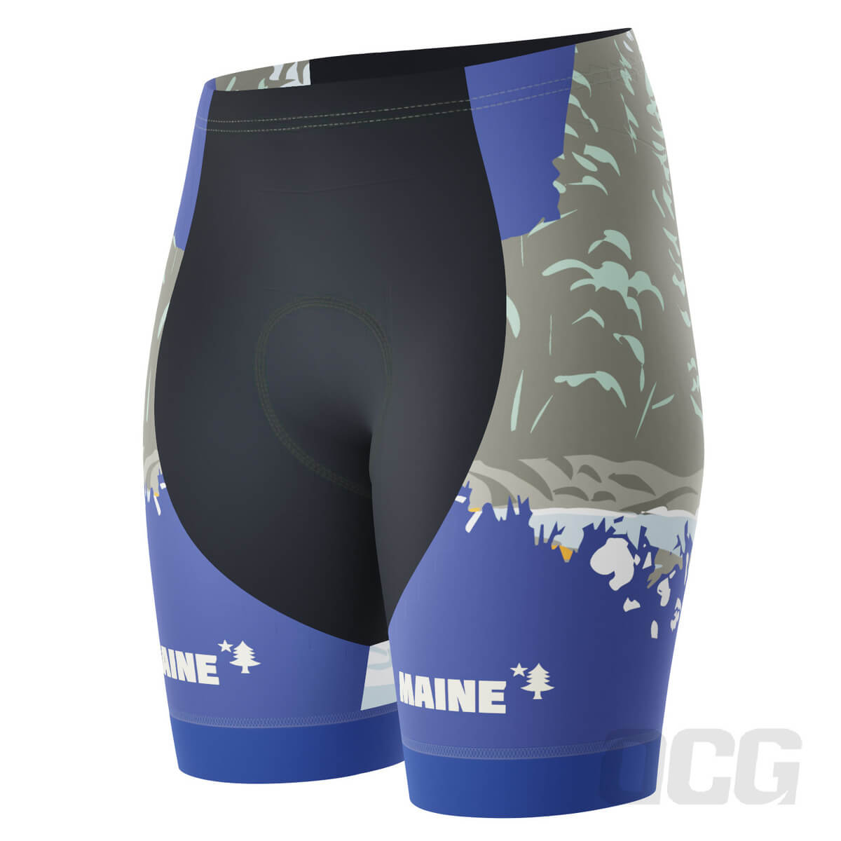 Women's Maine US State Icon Gel Padded Cycling Shorts