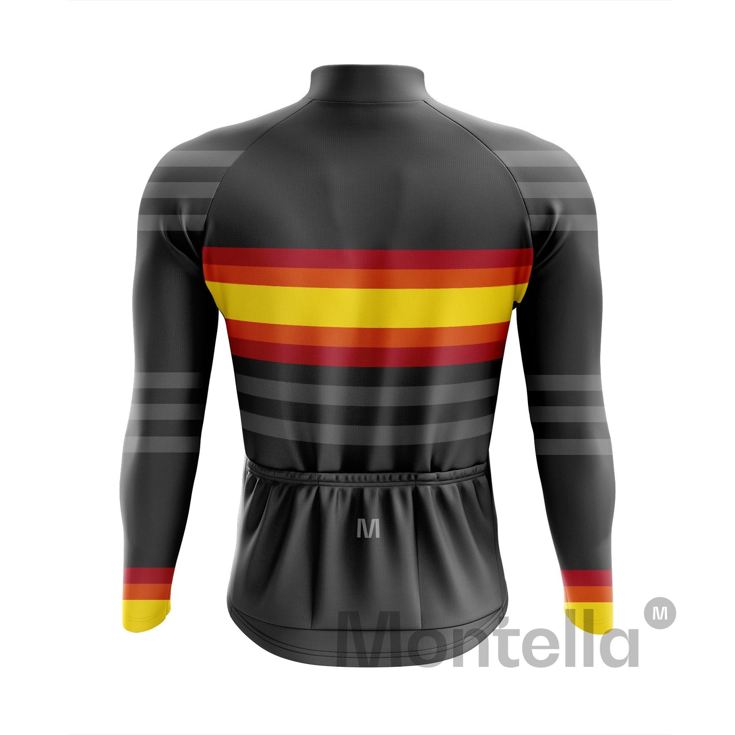 Men's Grey Orange Long Sleeve Cycling Jersey