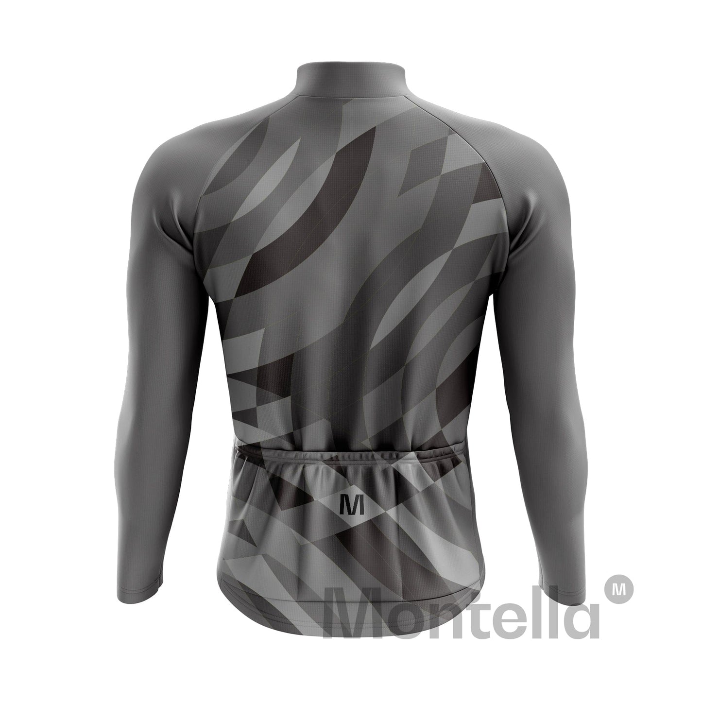 Men's Grey Pattern Long Sleeve Cycling Jersey