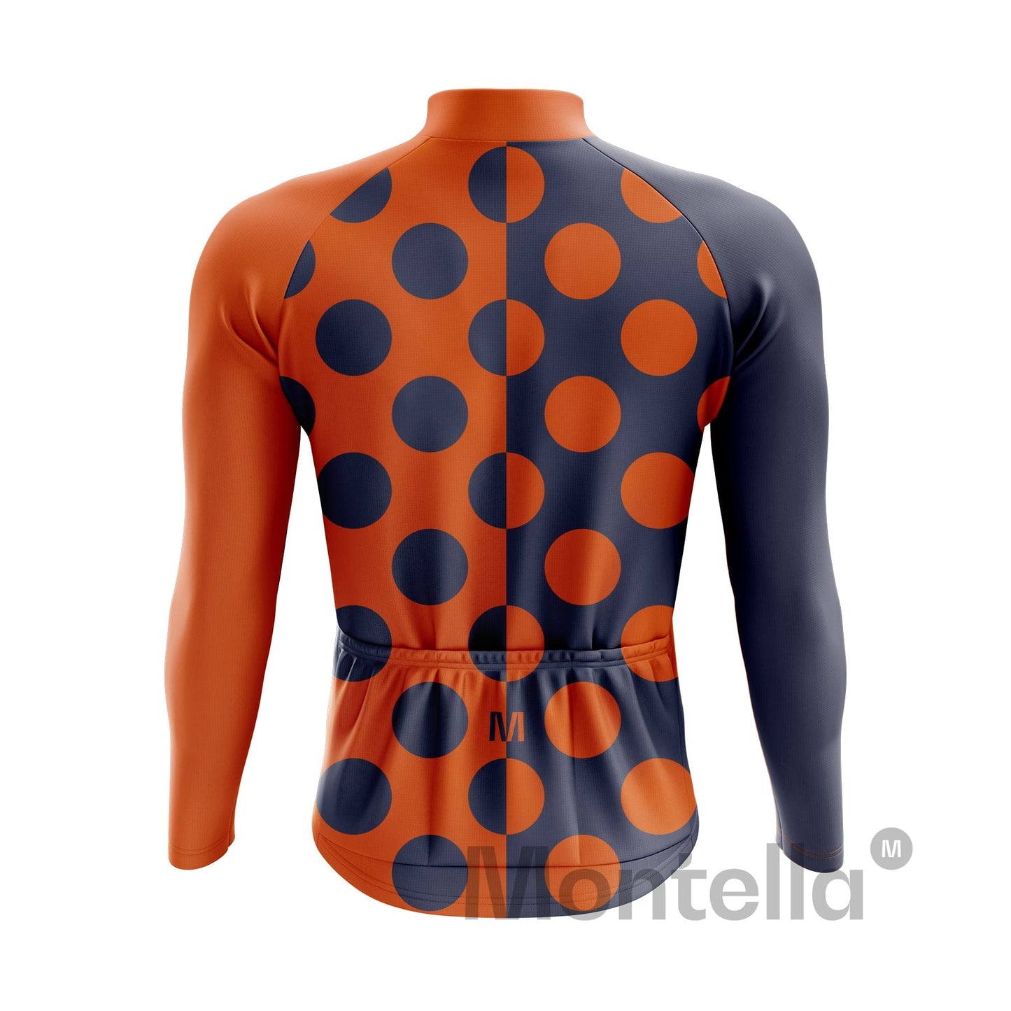 Men's Orange Dots Long Sleeve Cycling Jersey