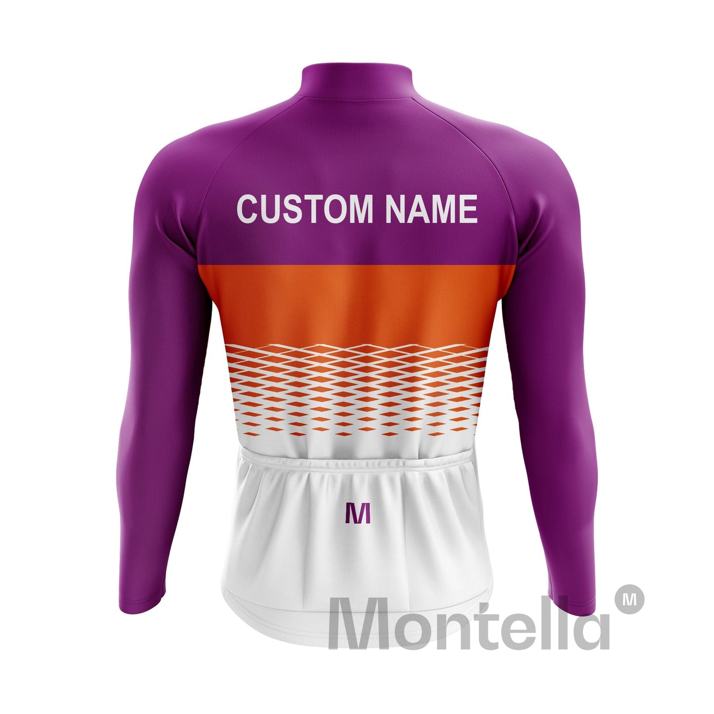 Custom Long Sleeve Cycling Jersey - White Purple