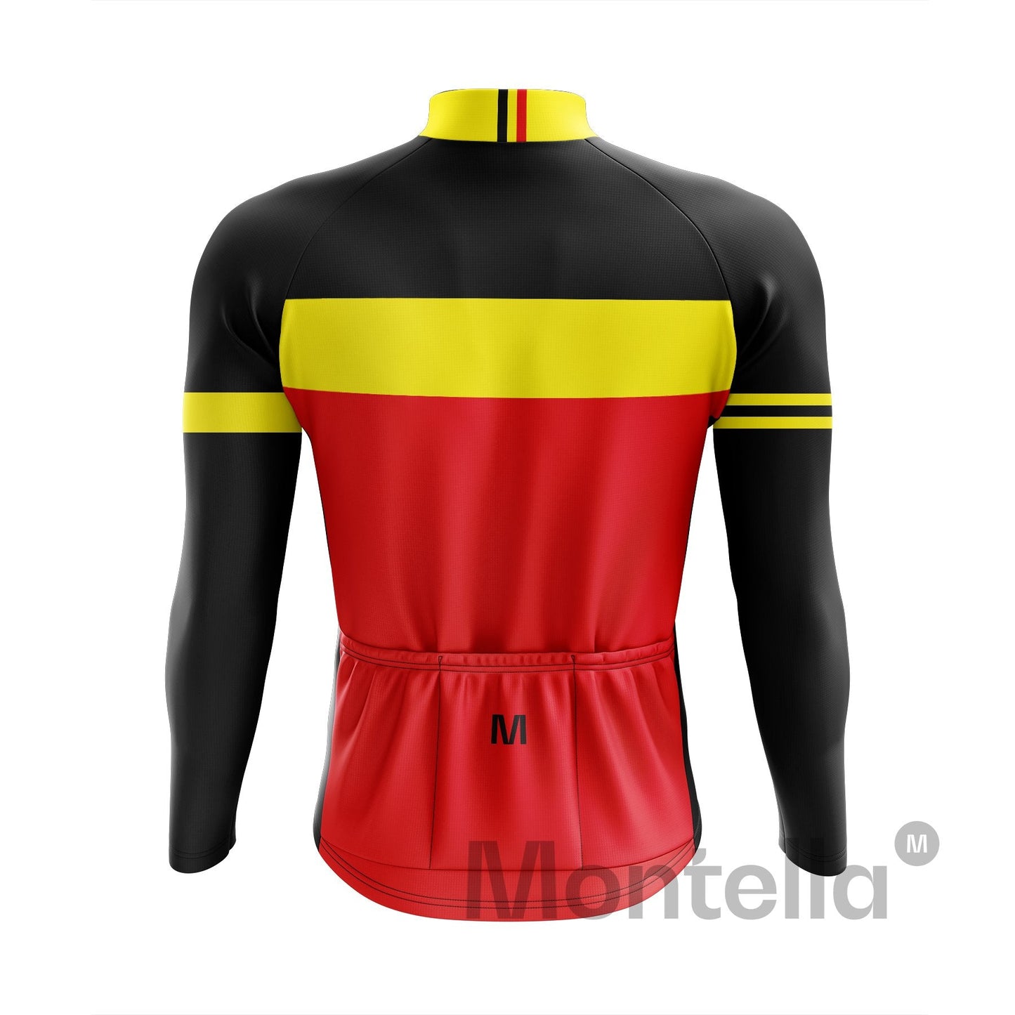Men's Red Black Long Sleeve Cycling Jersey