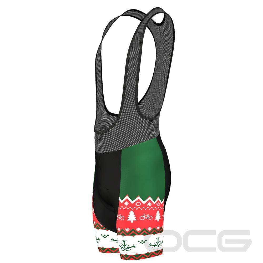 Men's Ugly Christmas Sweater Gel Padded Cycling Bib