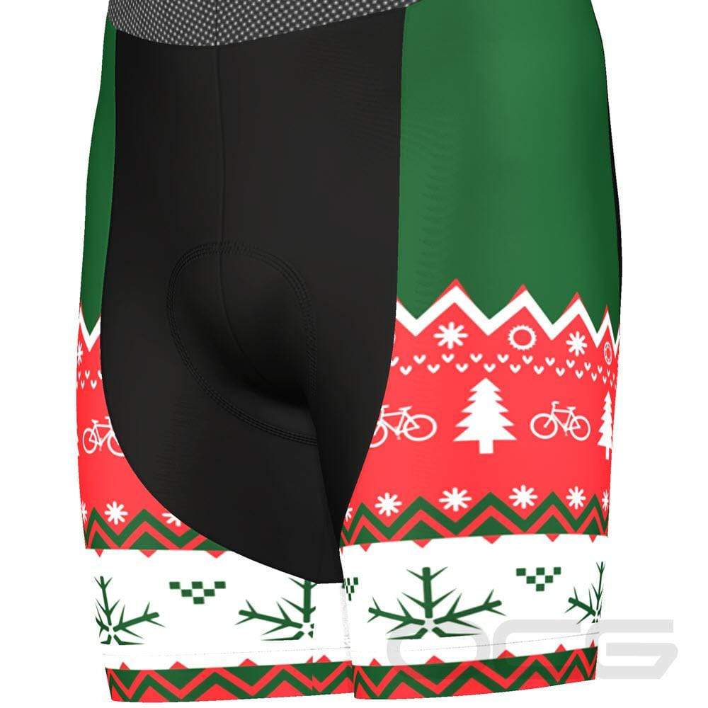 Men's Ugly Christmas Sweater Gel Padded Cycling Bib