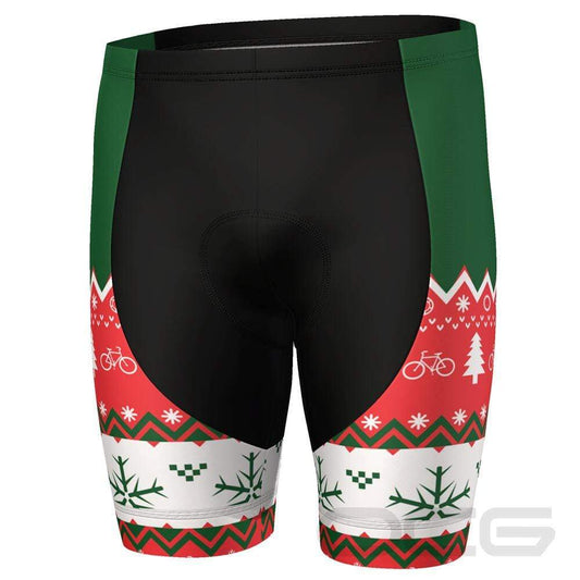 Men's Ugly Christmas Sweater Gel Padded Cycling Shorts