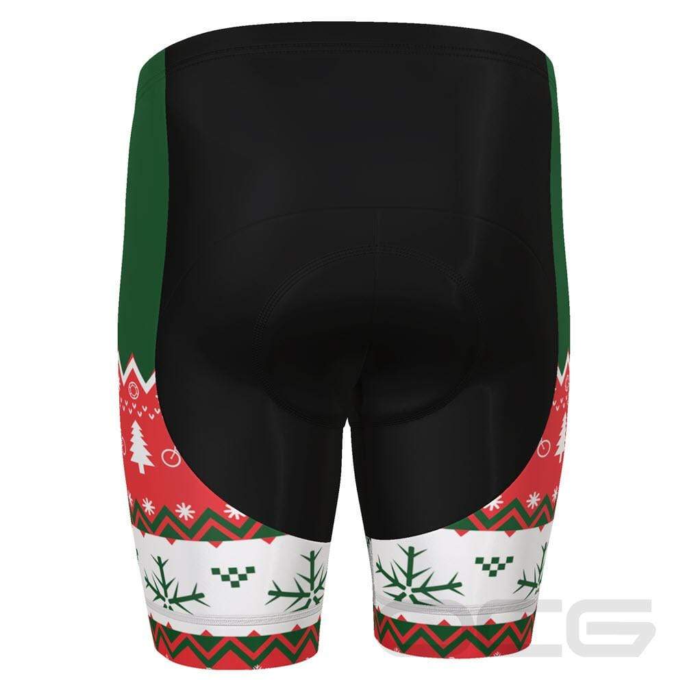 Men's Ugly Christmas Sweater Gel Padded Cycling Shorts