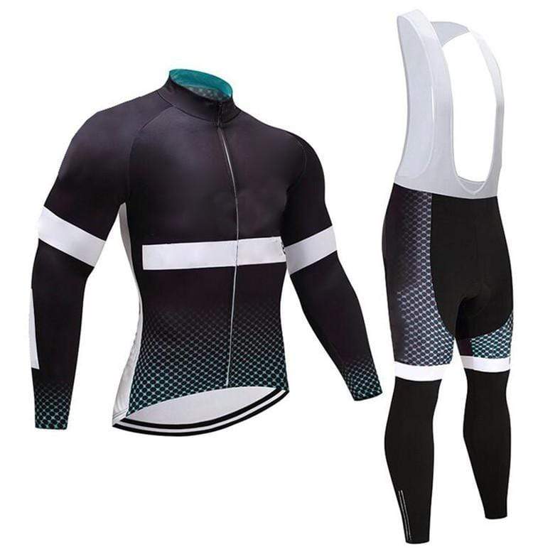 Men's Thermal Winter Cycling Jersey and Bib Pants