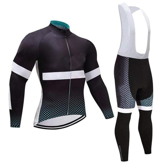 Men's Thermal Winter Cycling Jersey and Bib Pants