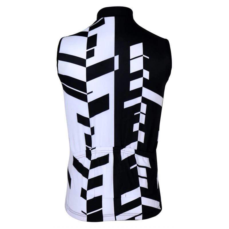 Men's Sleeveless Black White Cycling Jersey