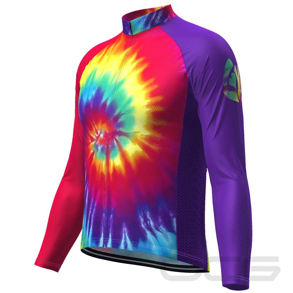 Men's Tie Dye Long Sleeve Cycling Jersey