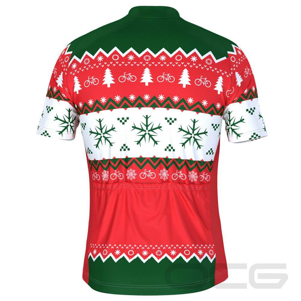 Men's Ugly Christmas Sweater Short Sleeve Cycling Jersey