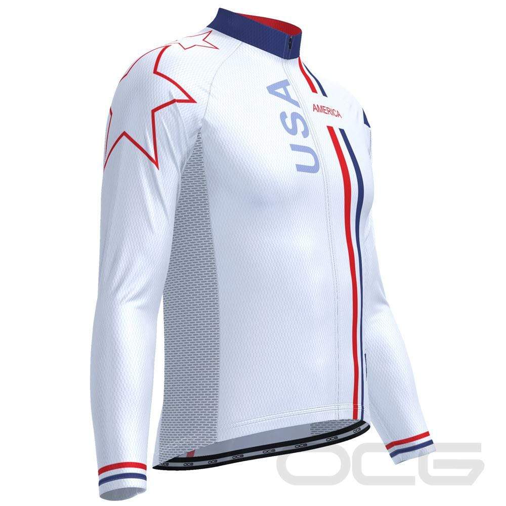 Men's USA Star Long Sleeve Cycling Jersey