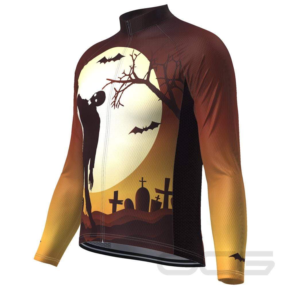 Men's Zombie Graveyard Long Sleeve Cycling Jersey