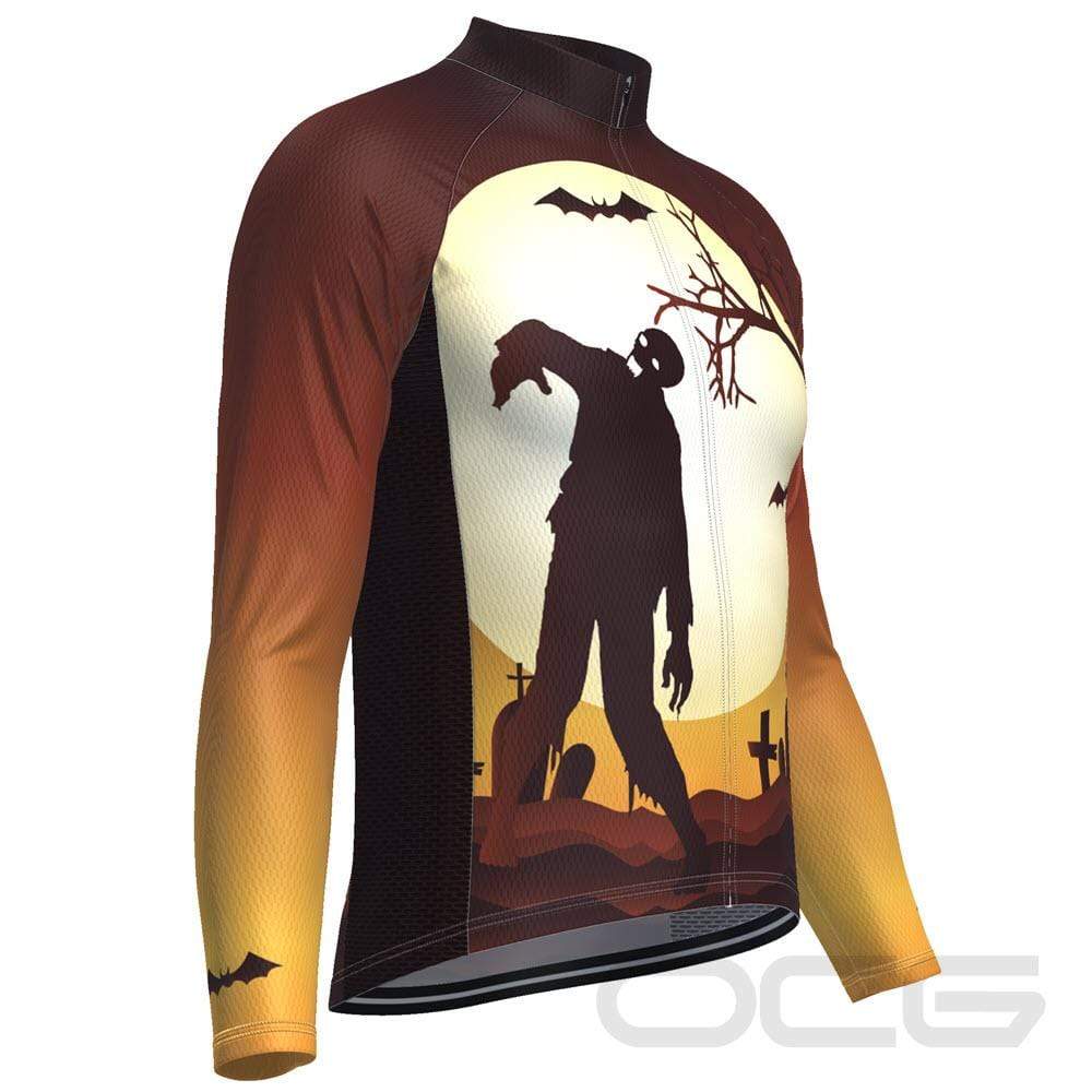 Men's Zombie Graveyard Long Sleeve Cycling Jersey
