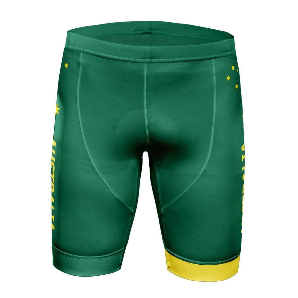 Men's Australia Green & Gold Flag Gel Padded Cycling Shorts