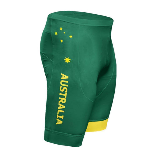 Men's Australia Green & Gold Flag Gel Padded Cycling Shorts