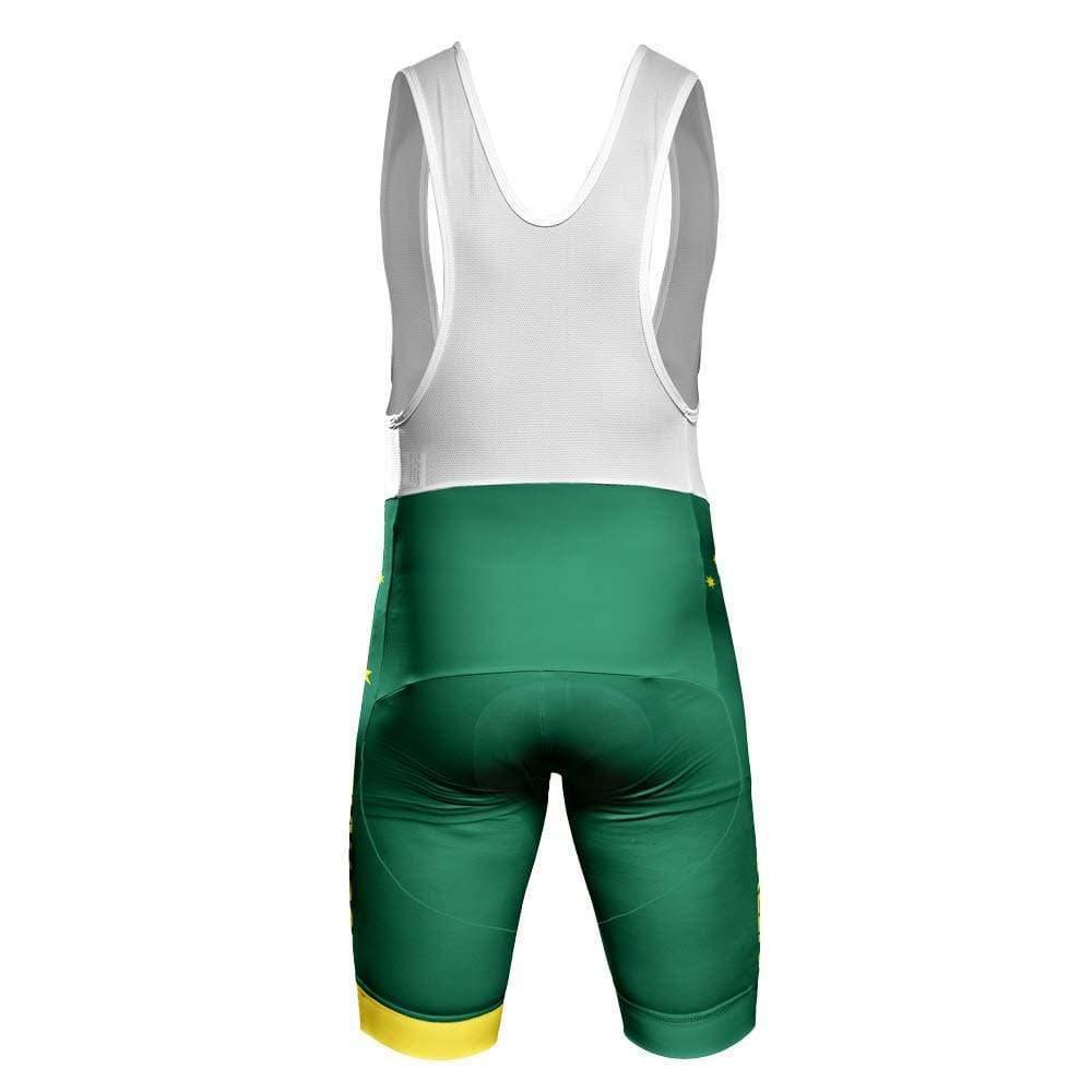 Men's Australia Green & Gold Kangaroo Gel Padded Cycling Bib