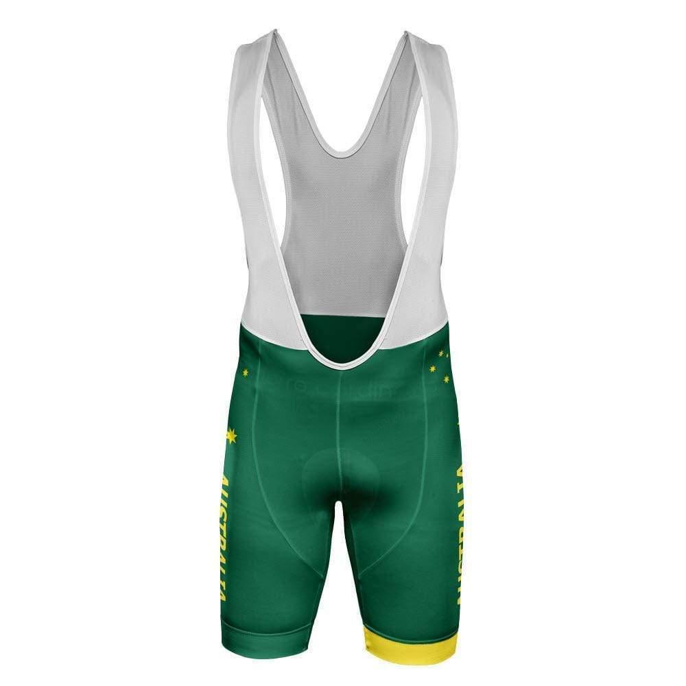 Men's Australia Green & Gold Kangaroo Gel Padded Cycling Bib
