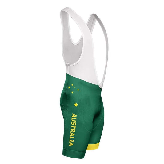 Men's Australia Green & Gold Kangaroo Gel Padded Cycling Bib