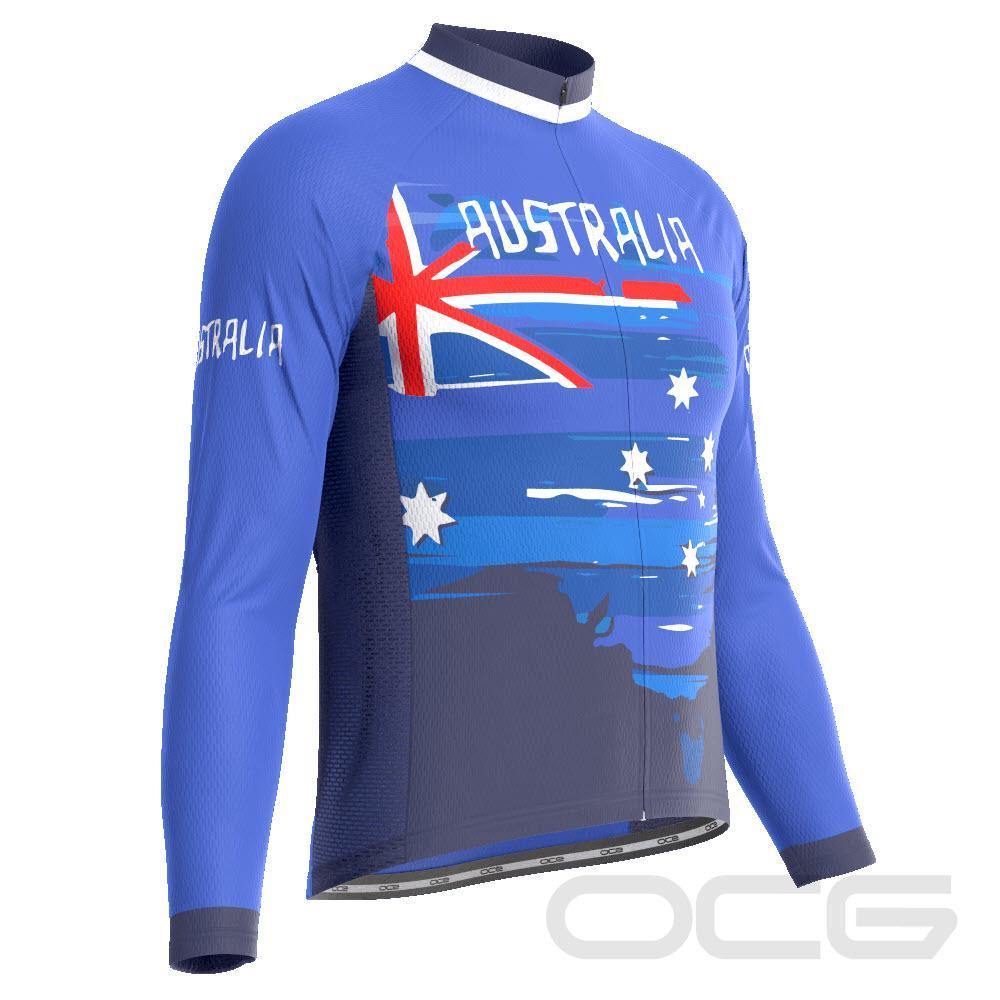 Men's Australian National Flag Long Sleeve Cycling Jersey