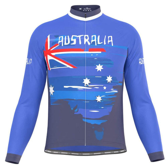 Men's Australian National Flag Long Sleeve Cycling Jersey