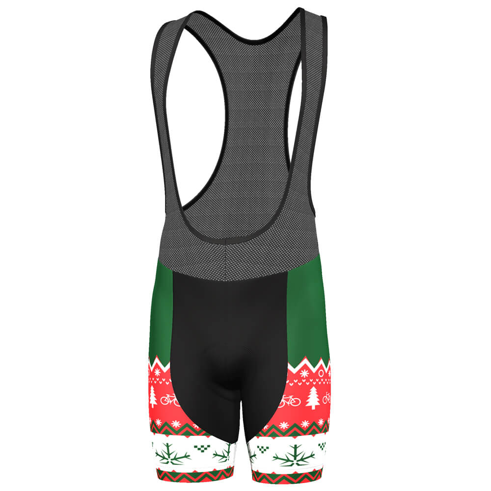 Men's Ugly Christmas Sweater Gel Padded Cycling Bib