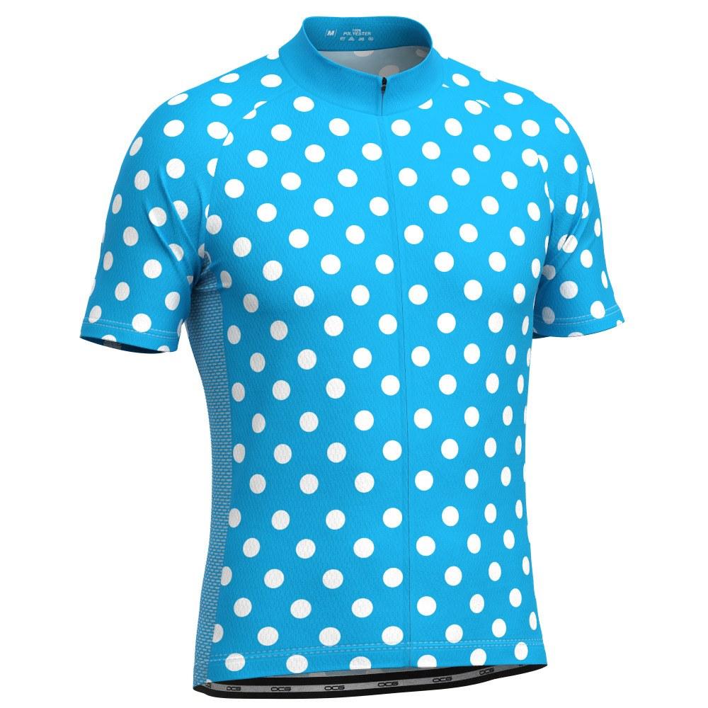 Men's High Viz Orange Polka Dot Short Sleeve Cycling Jersey