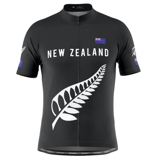 Men's New Zealand Silver Fern National Flag Short Sleeve Cycling Jersey