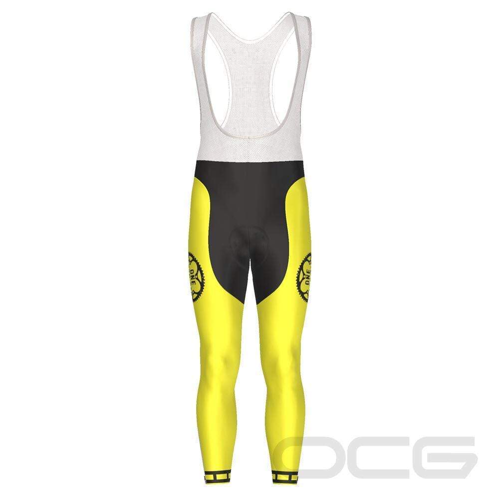 Men's High Viz Safety One Less Car Gel Padded Cycling Bib-Tights