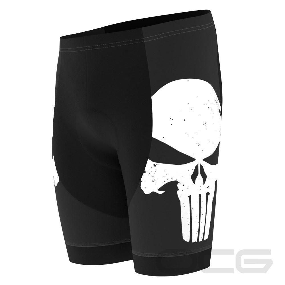 Men's Punisher Skull Gel Padded Cycling Shorts