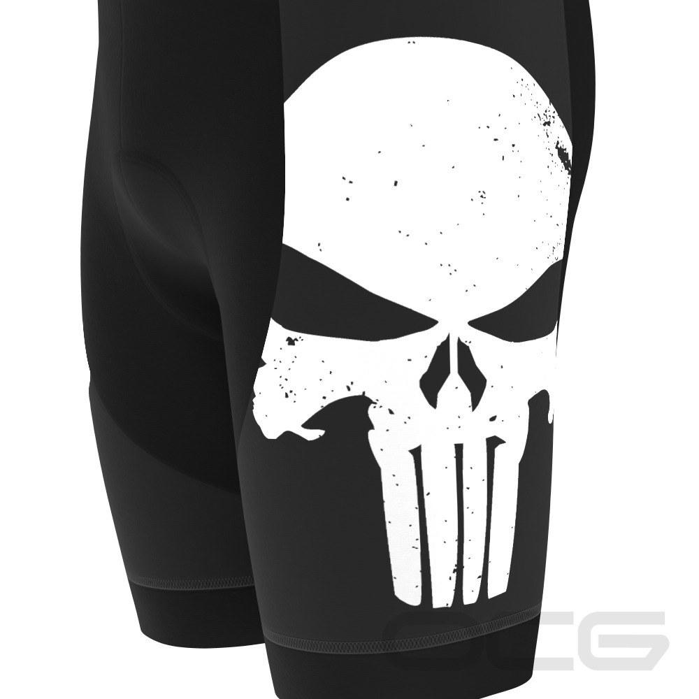 Men's Punisher Skull Gel Padded Cycling Shorts