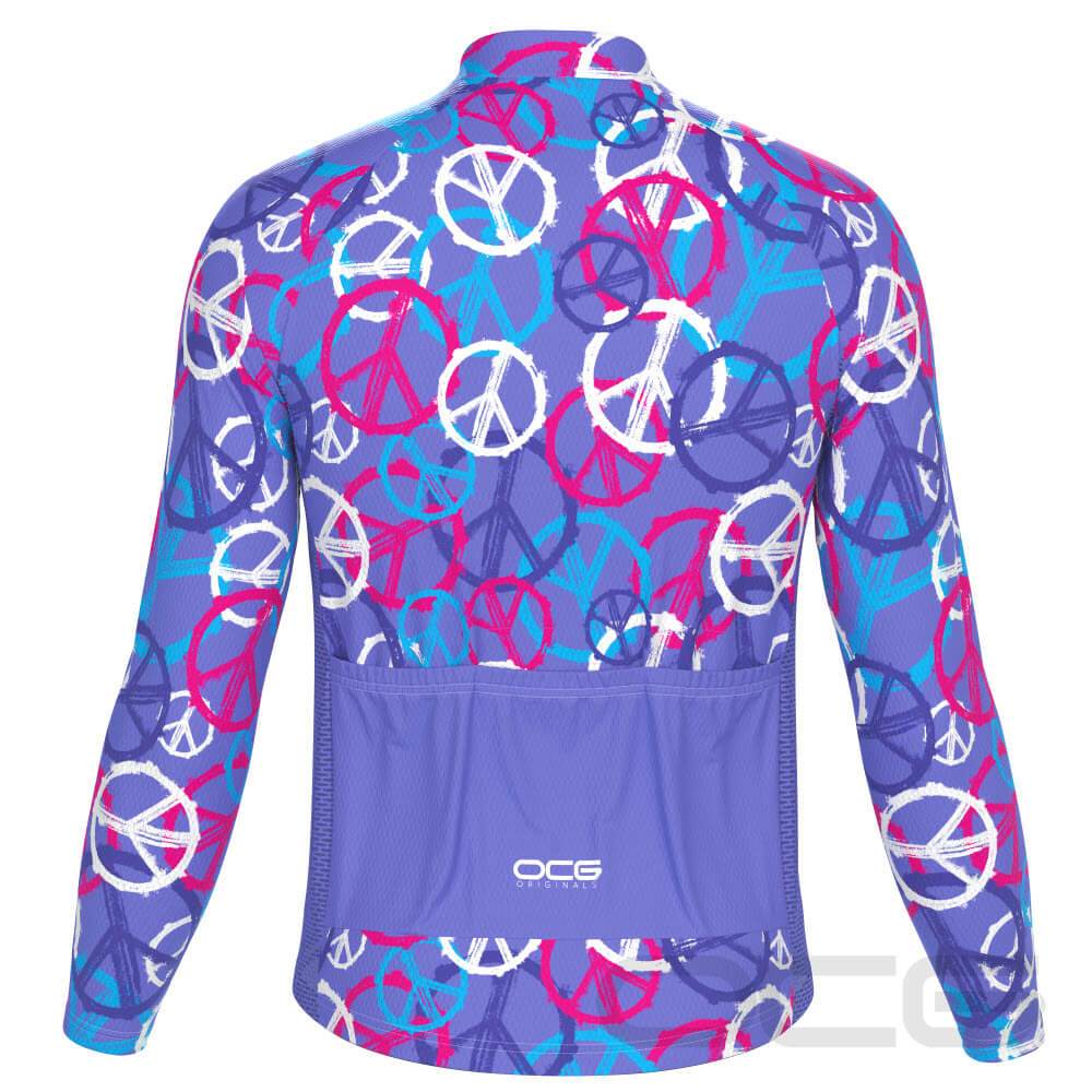 Men's Purple Peace Long Sleeve Cycling Jersey
