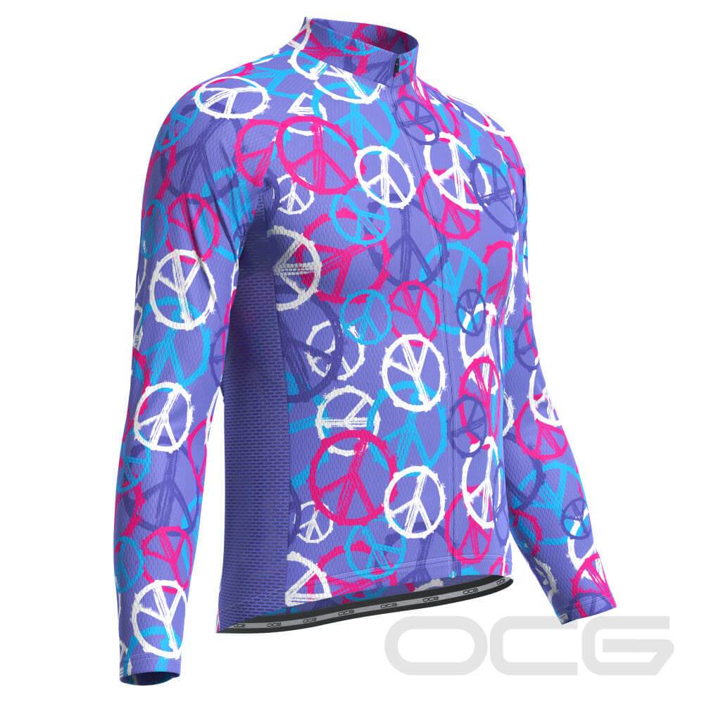 Men's Purple Peace Long Sleeve Cycling Jersey
