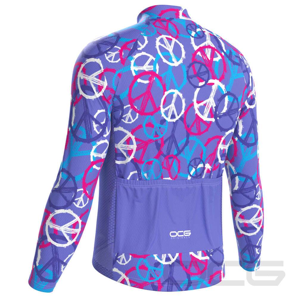 Men's Purple Peace Long Sleeve Cycling Jersey