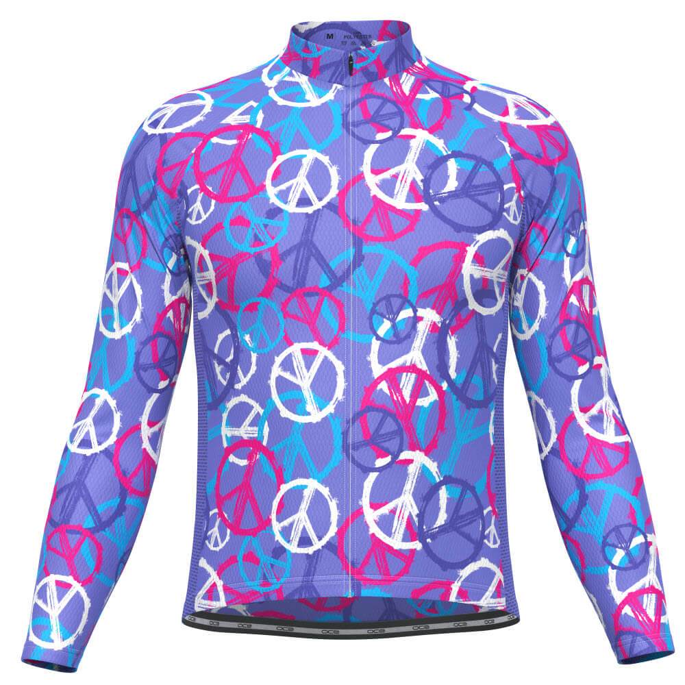 Men's Purple Peace Long Sleeve Cycling Jersey