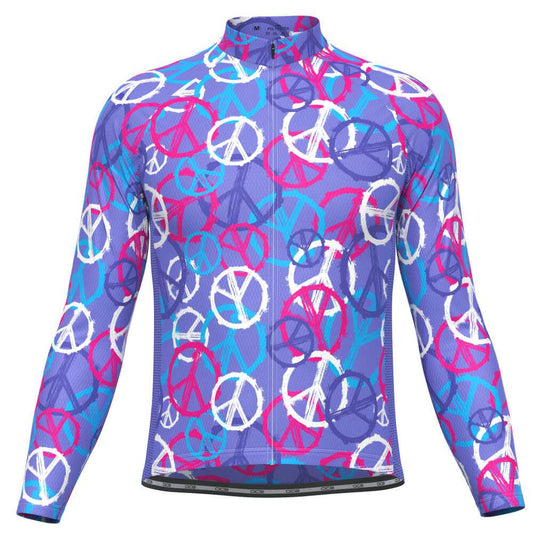 Men's Purple Peace Long Sleeve Cycling Jersey