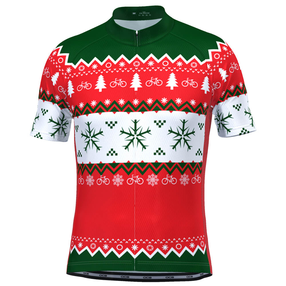 Men's Ugly Christmas Sweater Short Sleeve Cycling Jersey