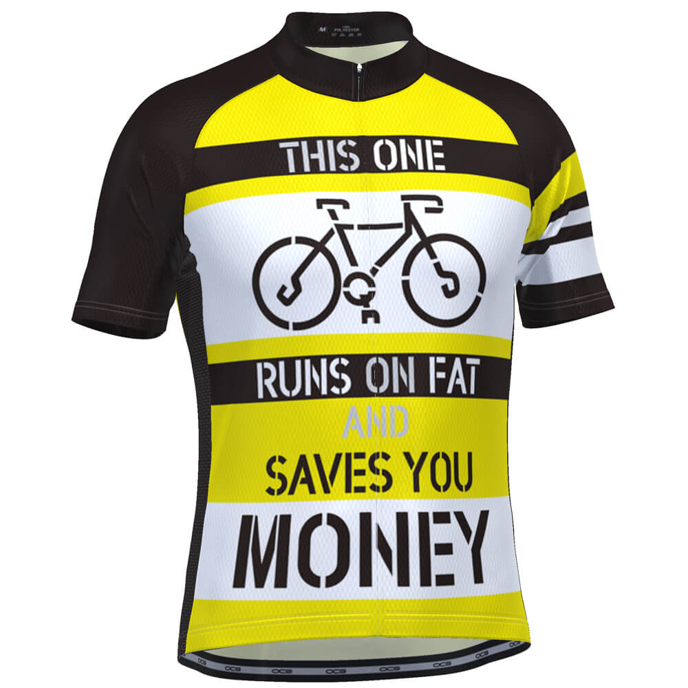 Men's Runs on Fat Short Sleeve Cycling Jersey