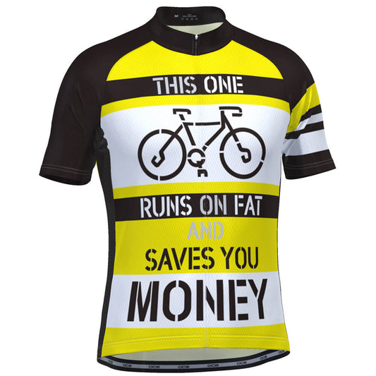 Men's Runs on Fat Short Sleeve Cycling Jersey