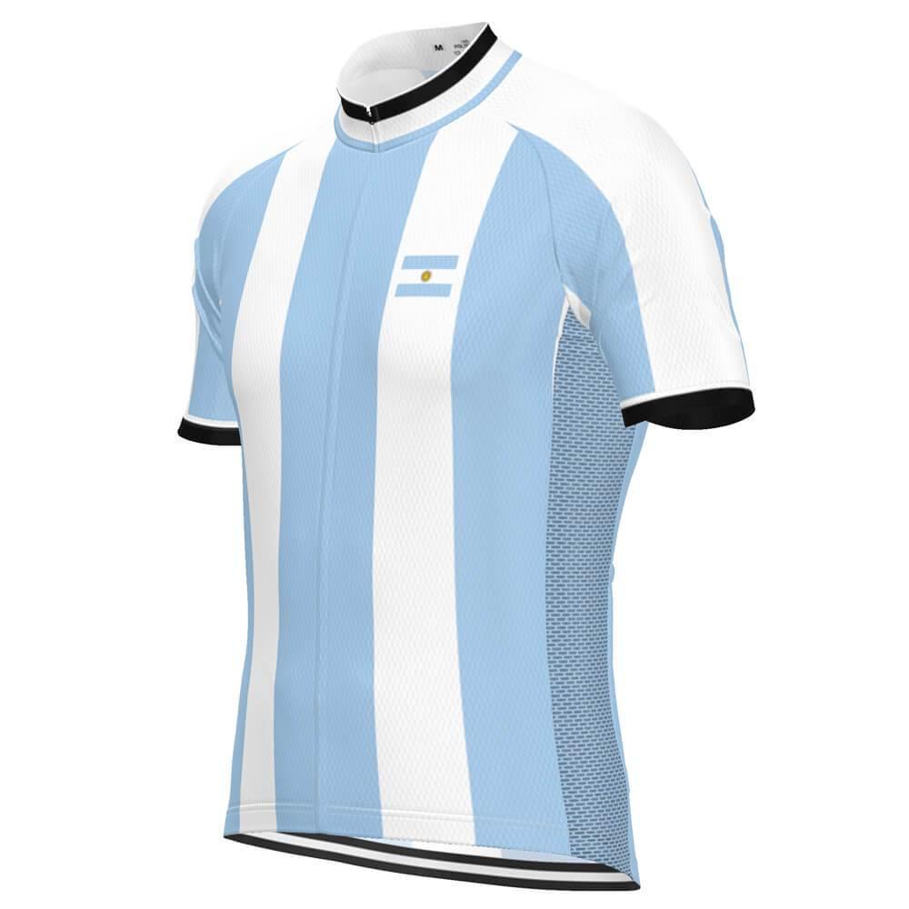 Men's Argentina National Flag Short Sleeve Cycling Jersey