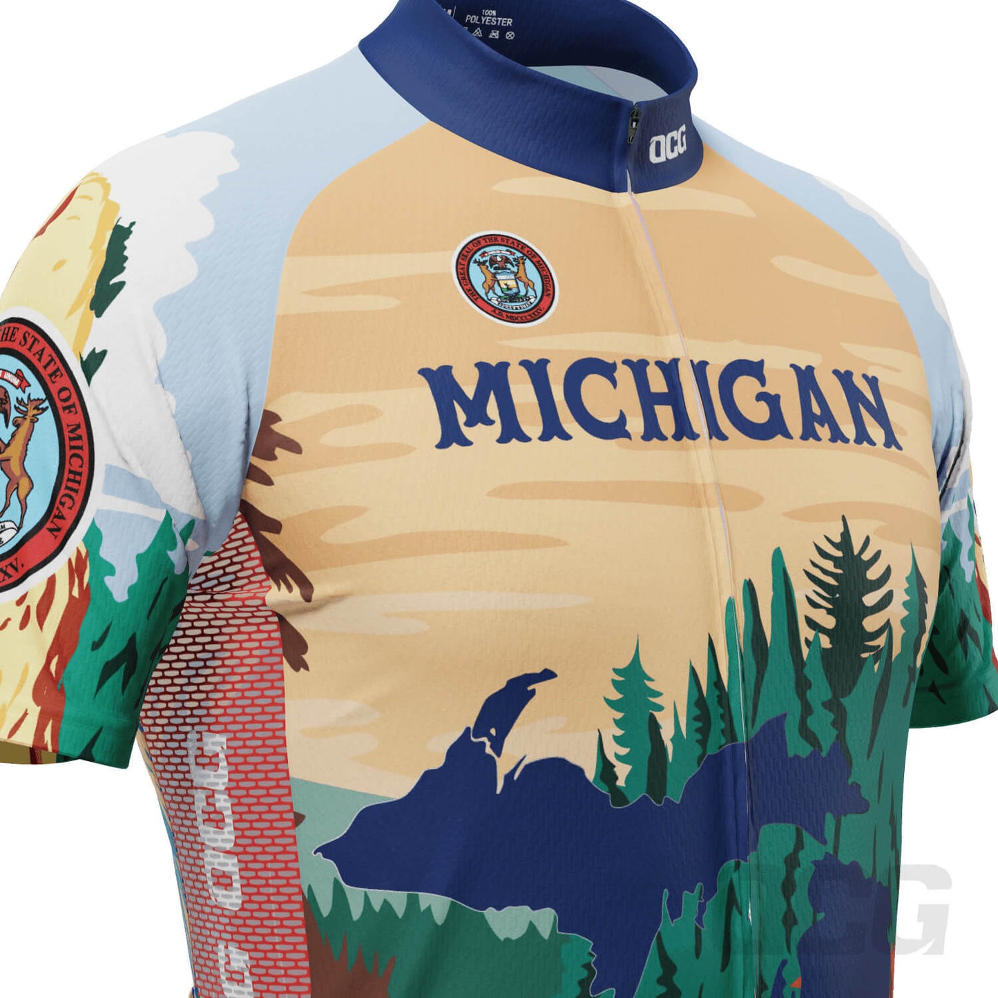 Men's Michigan US State Icon Series 1 Short Sleeve Cycling Jersey