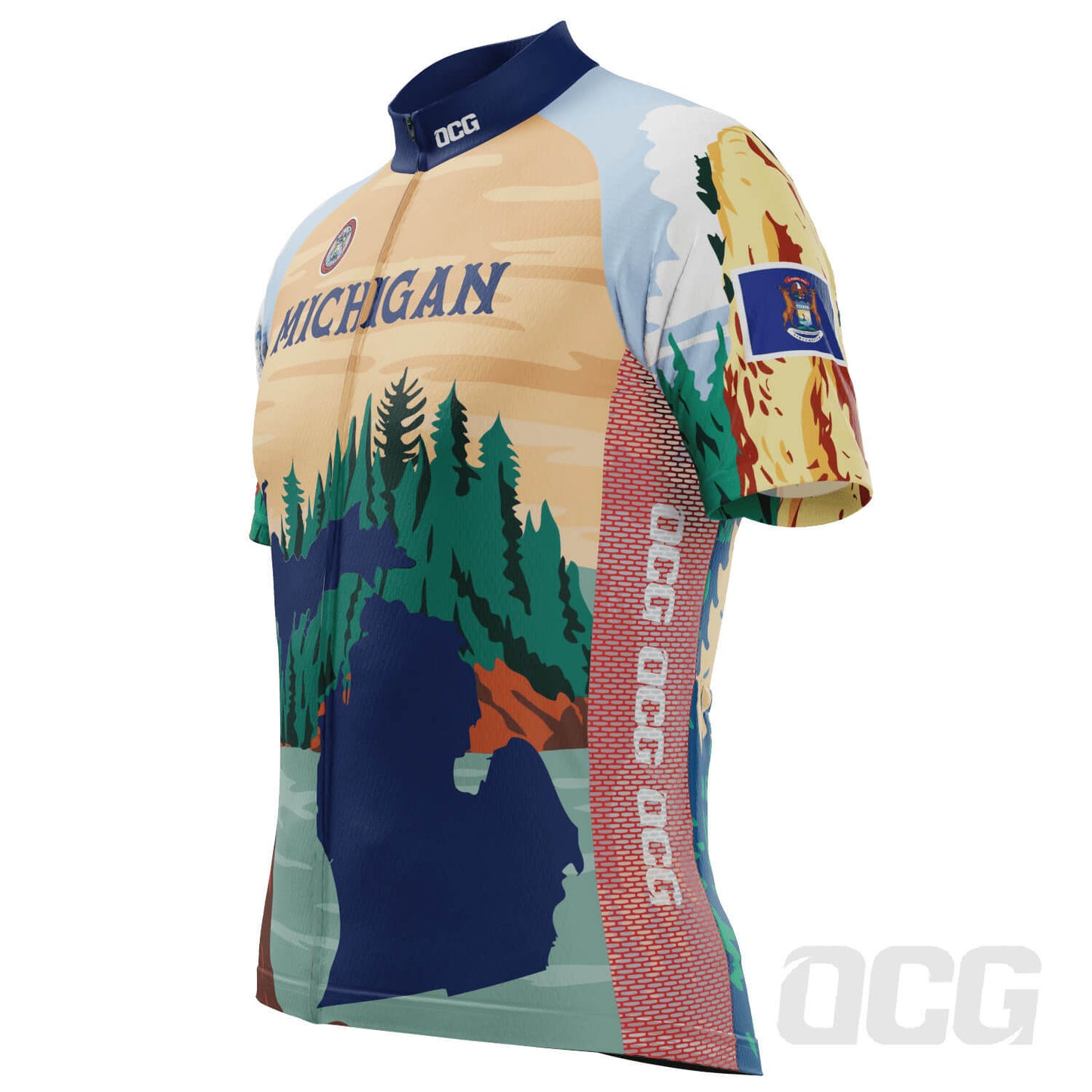 Men's Michigan US State Icon Series 1 Short Sleeve Cycling Jersey
