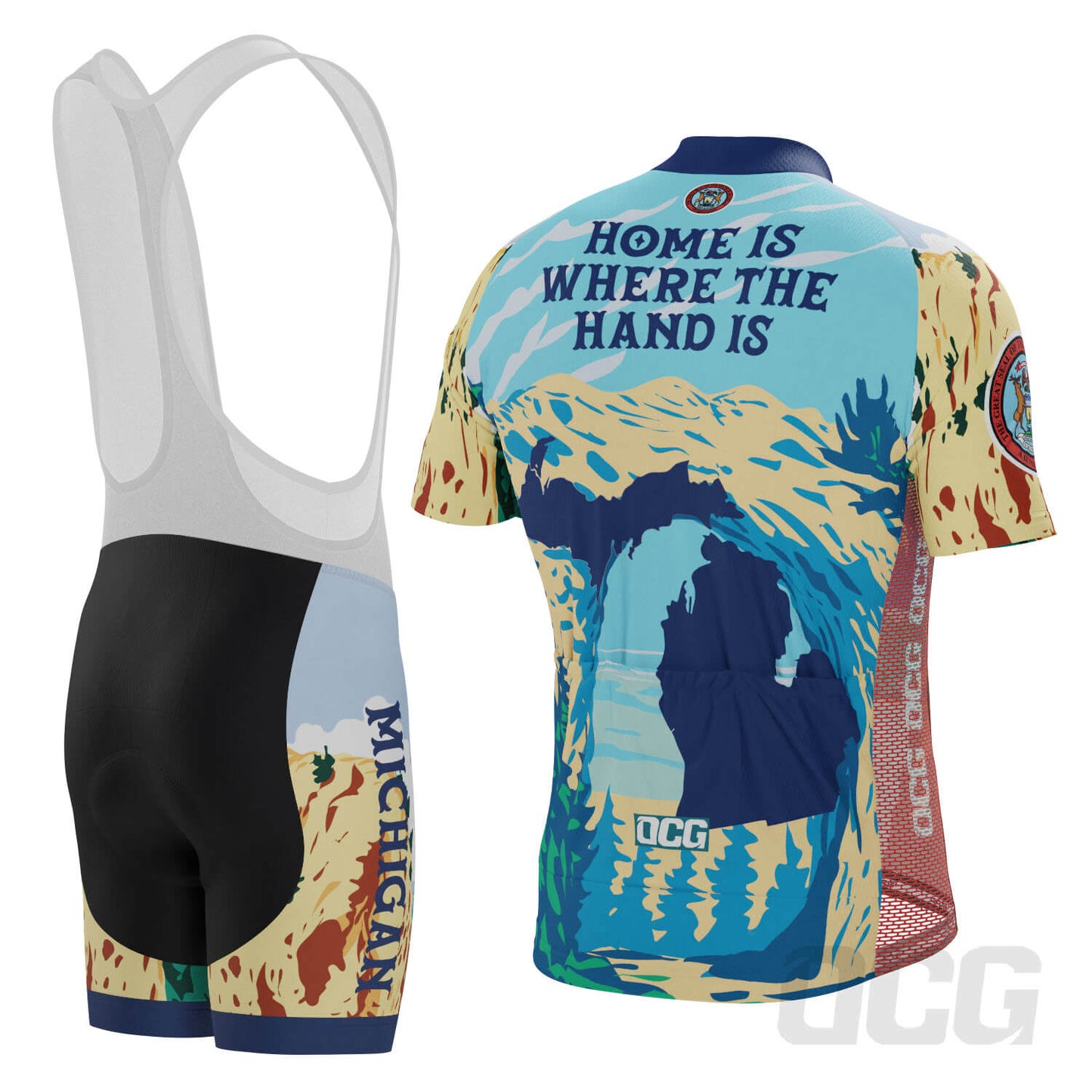 Men's Michigan US State Icon Series 1 2 Piece Cycling Kit