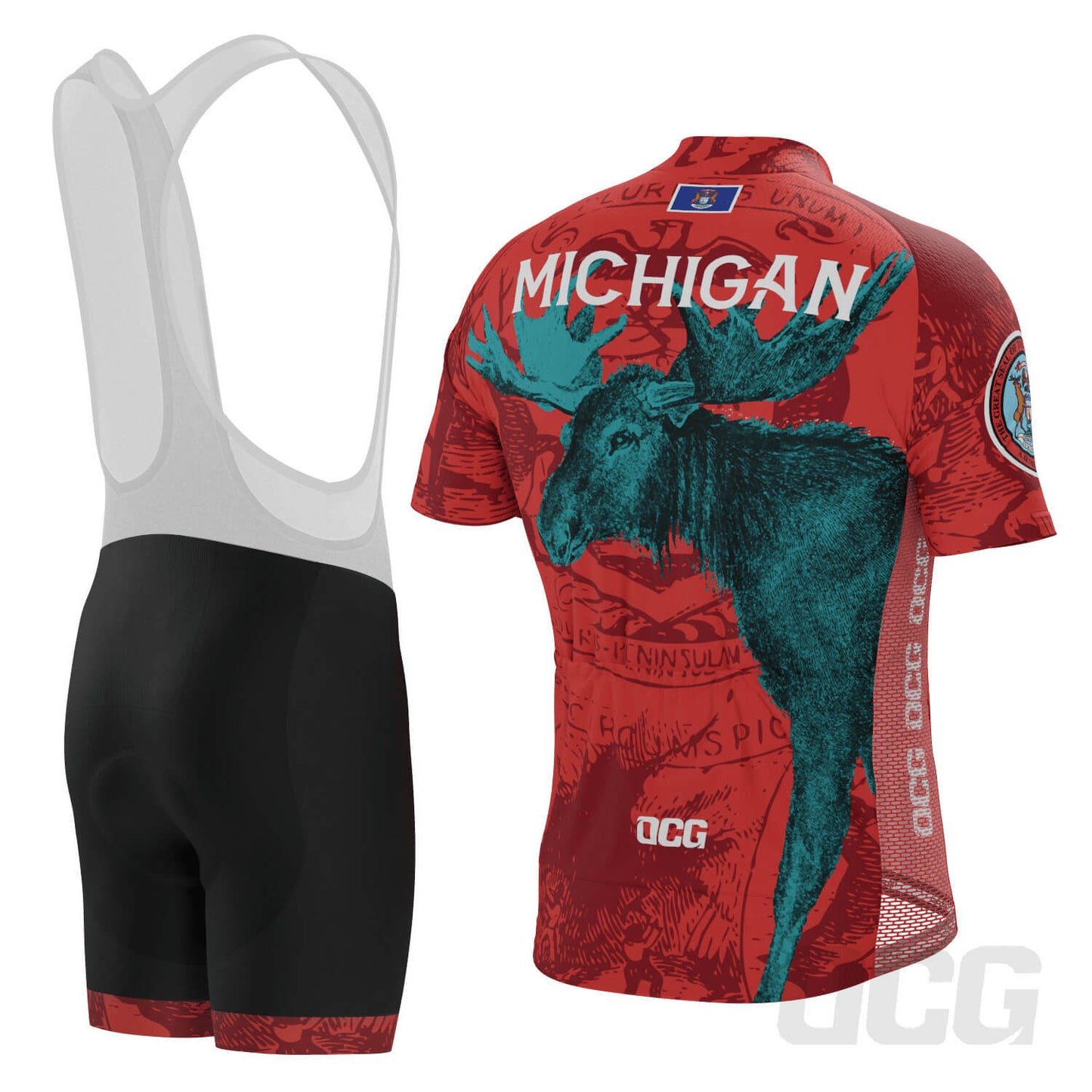 Men's Michigan US State Icon 2 Piece Cycling Kit