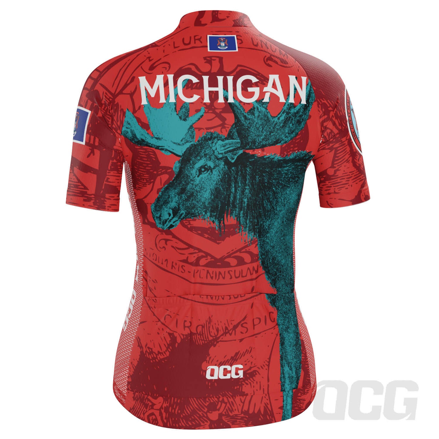 Women's Michigan US State Icon Short Sleeve Cycling Jersey