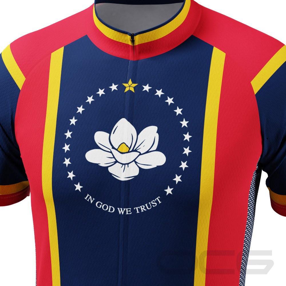 Men's Mississippi US State Icon Short Sleeve Cycling Jersey