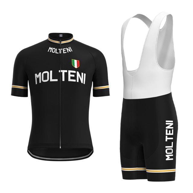 Molteni Black Retro Cycling Jersey Set